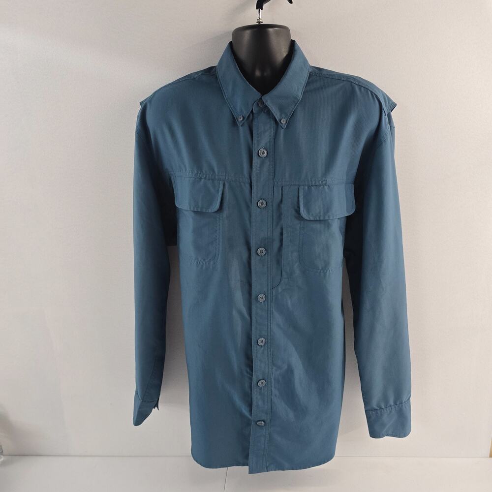 Duluth 13252 long sleeve button down shirt mens XL Tall blue 6258